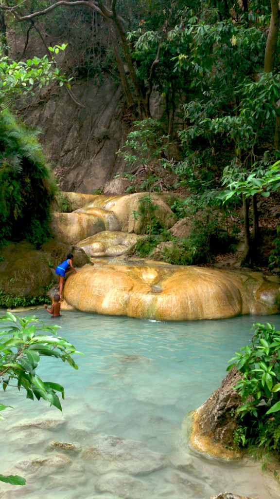 One of the tiers of Erawan Waterfalls