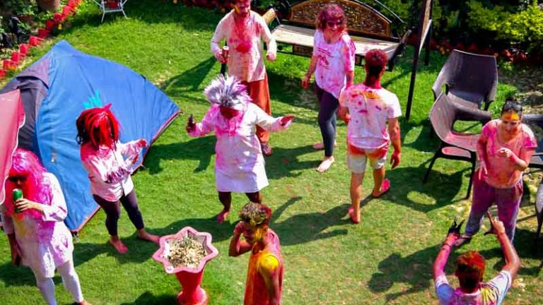 Holi Celebration at International Travellers' Hostel, 2018
